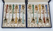 Set of 12 Danish sterling gold