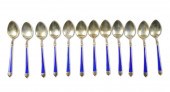 SET OF 12 EDWARD VII GILT-SILV