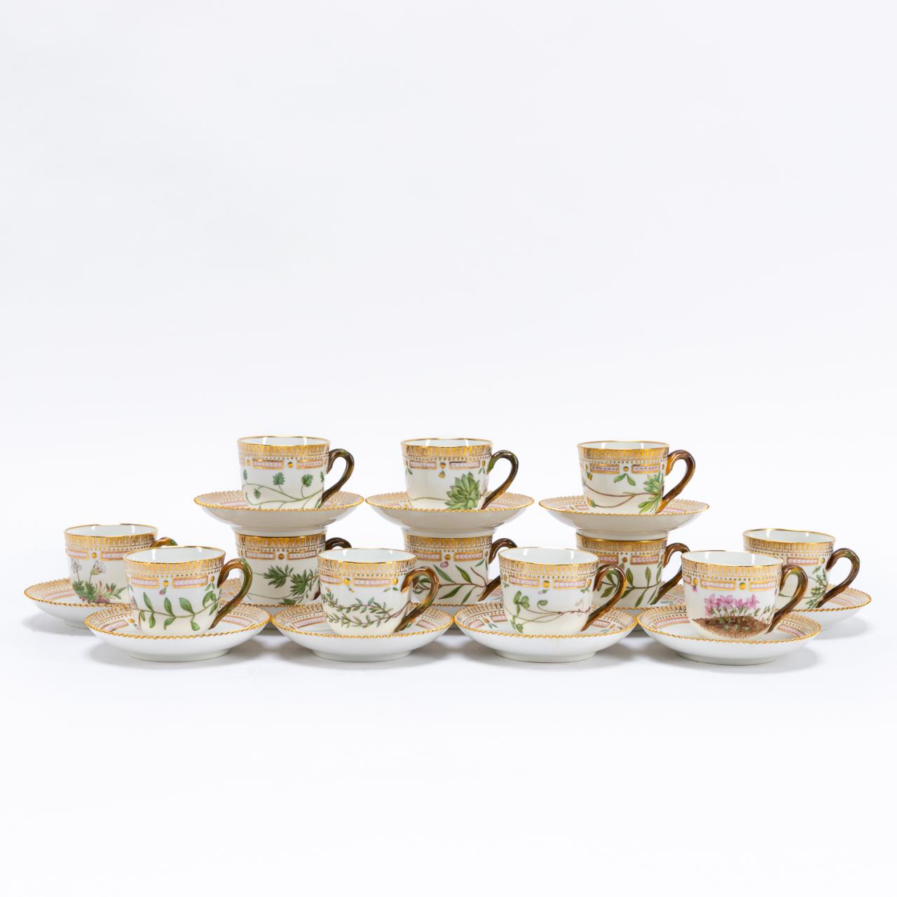SET OF 12 FLORA DANICA DEMITASSE