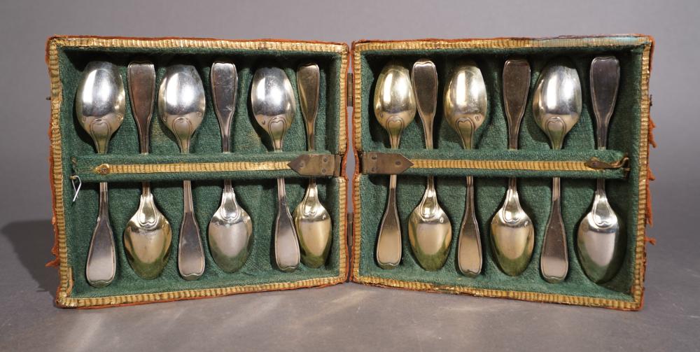 SET OF 12 GERMAN PARCEL GILT