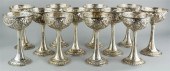 SET OF 12 GERMAN SILVER SHERBE