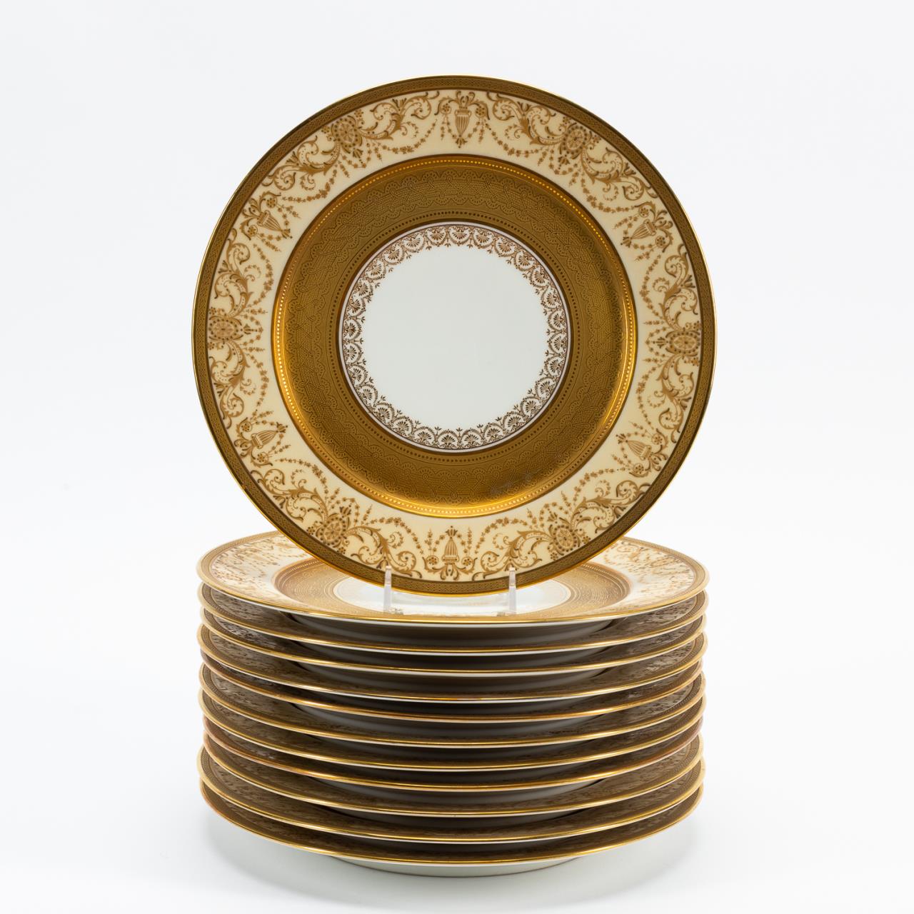 SET OF 12 GILT ENCRUSTED LIMOGES