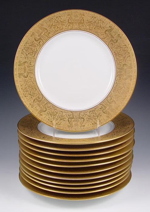 SET OF 12 GOLD RIM SERVICE