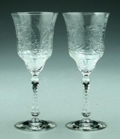 Set of 12 intaglio cut goblets