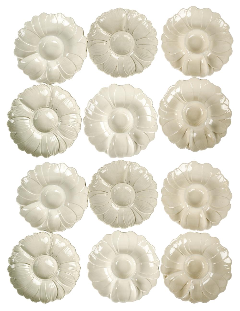 SET OF 12 ITALIAN WHITE-GLAZED