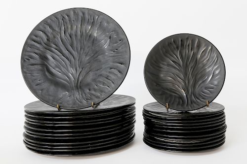 SET OF 12 LALIQUE "ALGUES NOIR"