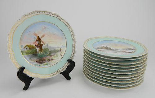 SET OF 12 LIMOGE PORCELAIN