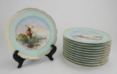 SET OF 12 LIMOGE PORCELAIN DES