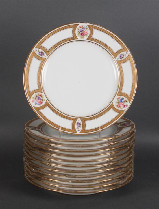 Set of 12 Limoges porcelain