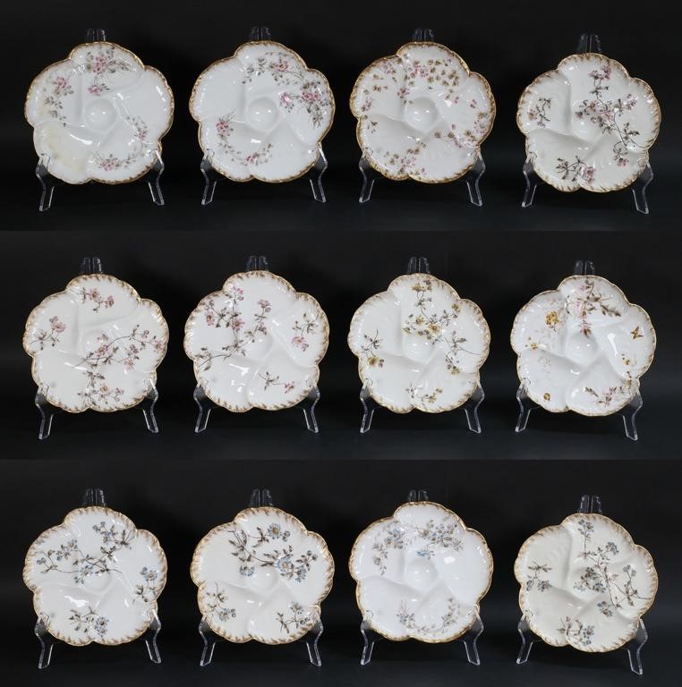 SET OF 12 LIMOGES PORCELAIN