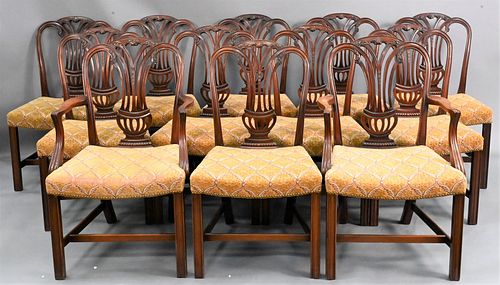 SET OF 12 MAHOGANY HEPPLEWHITE