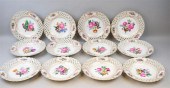 SET OF 12 MEISSEN RETICULATED