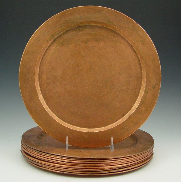 SET OF 12 MEXICAN HAMMERED COPPER