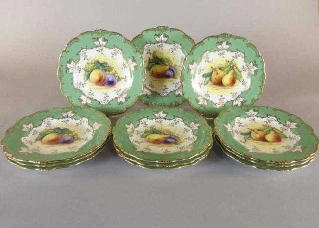 SET OF 12 MINTON PAINTED