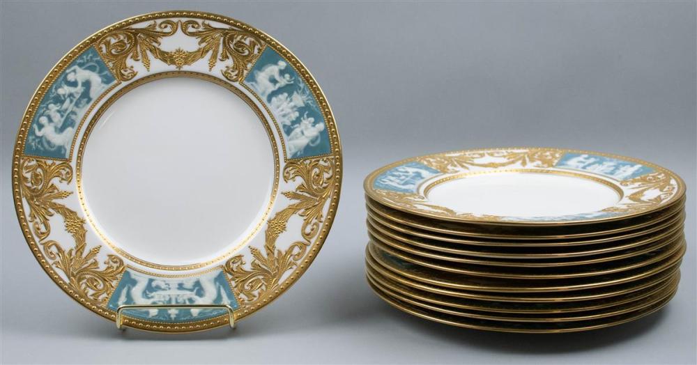 SET OF 12 MINTONS GILT AND
