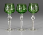 Set of 12 Moser intaglio-cut g