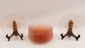 SET OF 12 PINK VENETIAN HANDBL