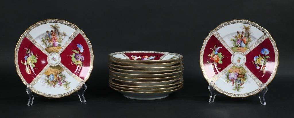 SET OF 12 RK DRESDEN PORCELAIN