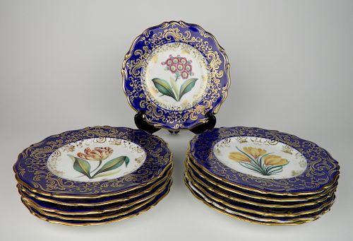 SET OF 12 ROCKINGHAM BLEU DE ROI
