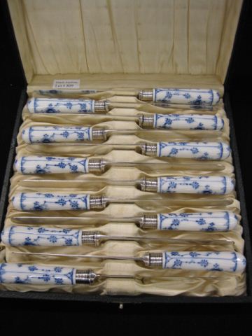 Set of 12 Royal Copenhagen ''Blue