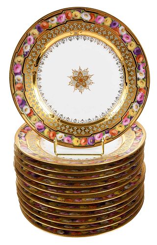 SET OF 12 ROYAL VIENNA GILT AND
