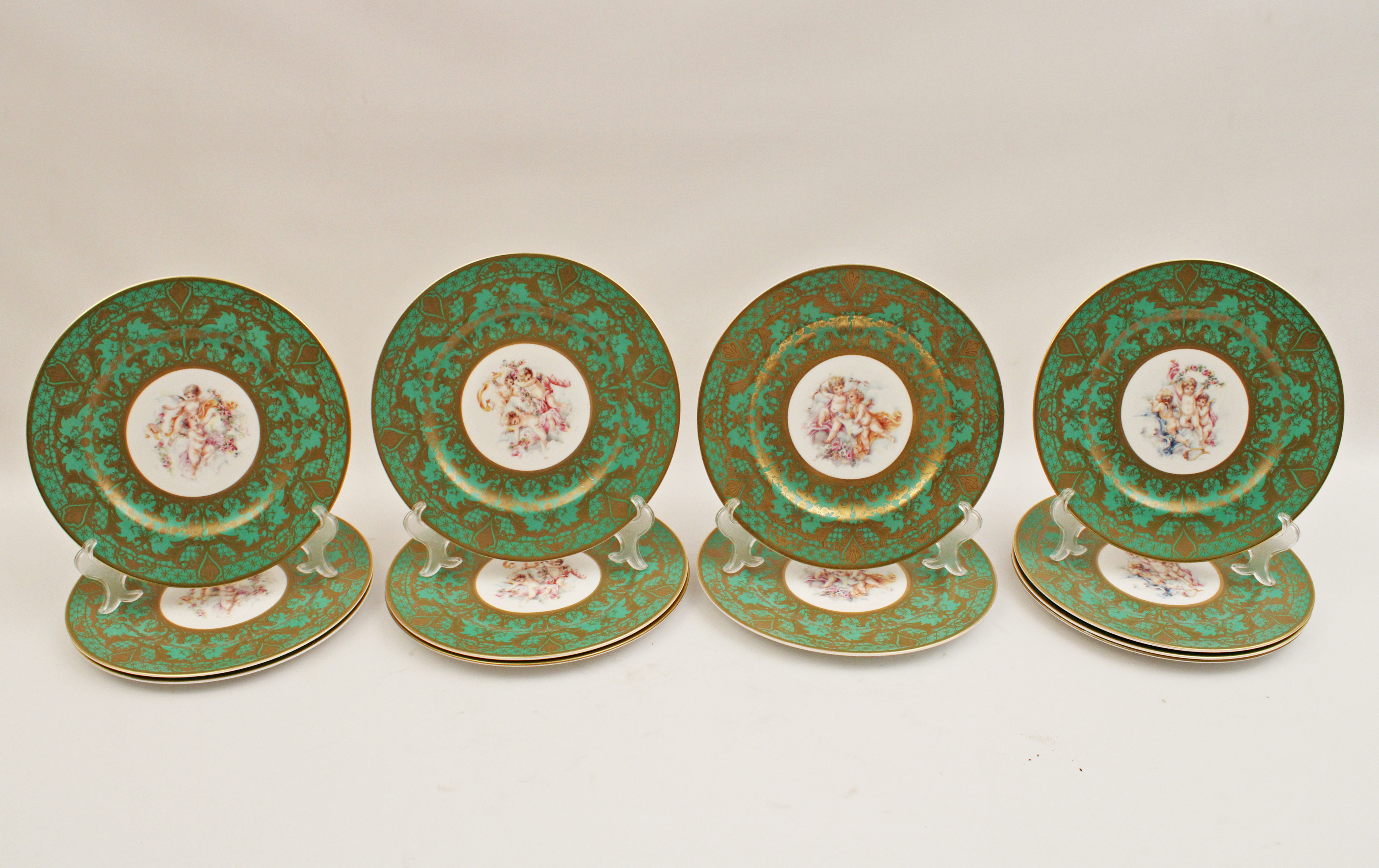 SET OF 12 SEVRES TYPE PORCELAIN
