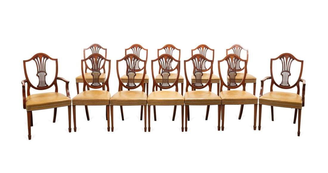 SET OF 12 SHERATON STYLE DINING