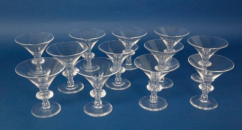 SET OF 12 SIGNED STEUBEN CLEAR