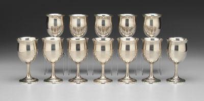 Set of 12 sterling goblets: