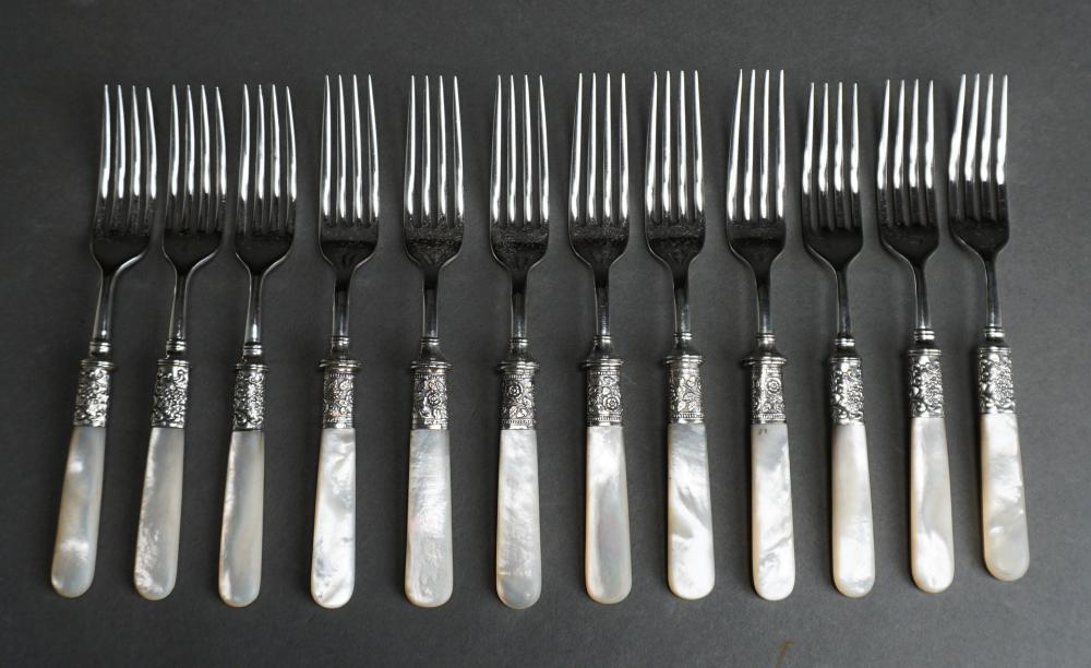 SET OF 12 STERLING SILVER BANDED