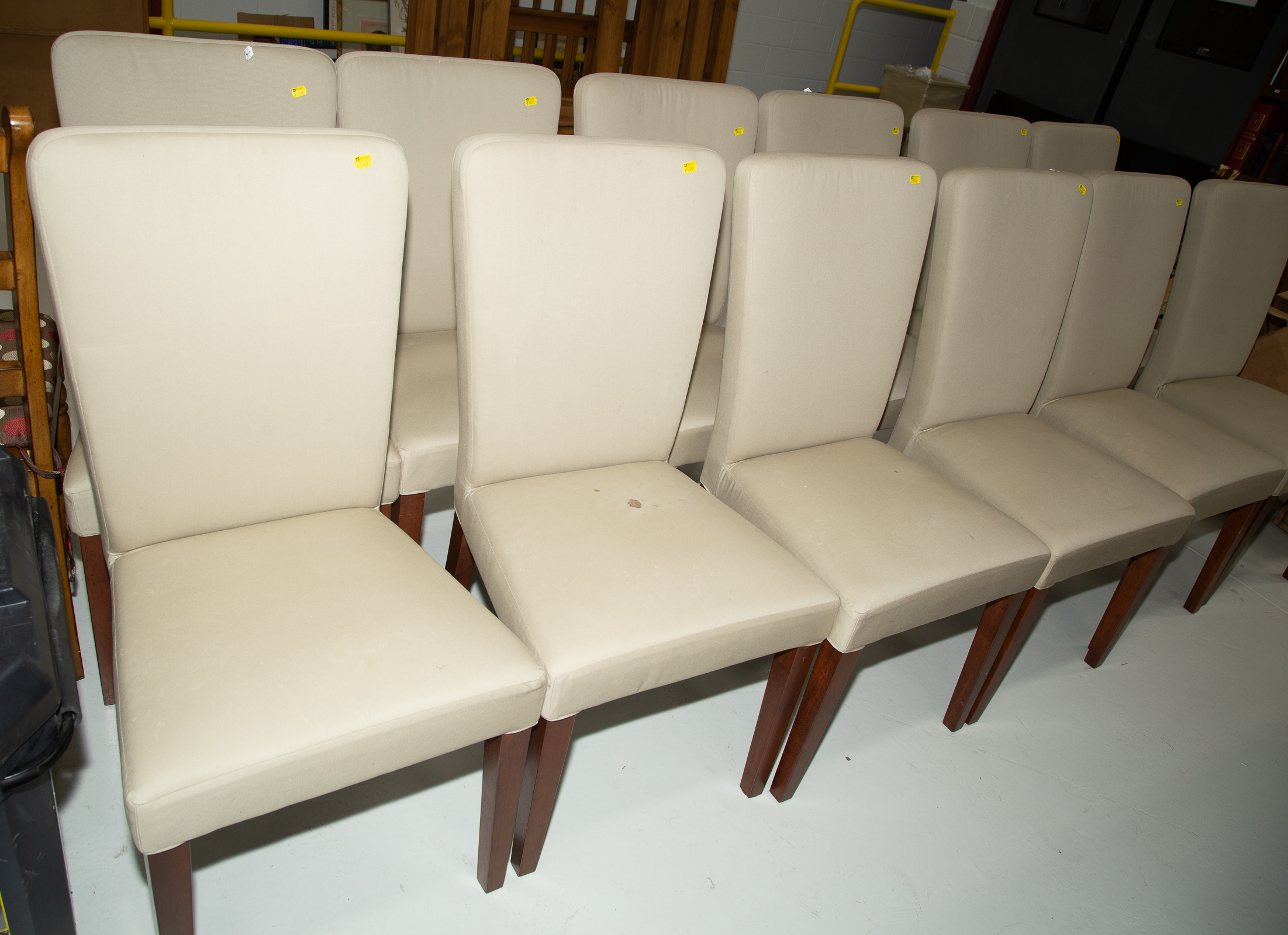 SET OF 12 UPHOLSTERED SIDE CHAIRS