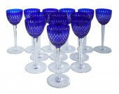 SET OF 13 BACCARAT COBALT AND