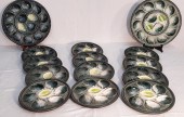 SET OF 14 FAIENCE OYSTER SET S