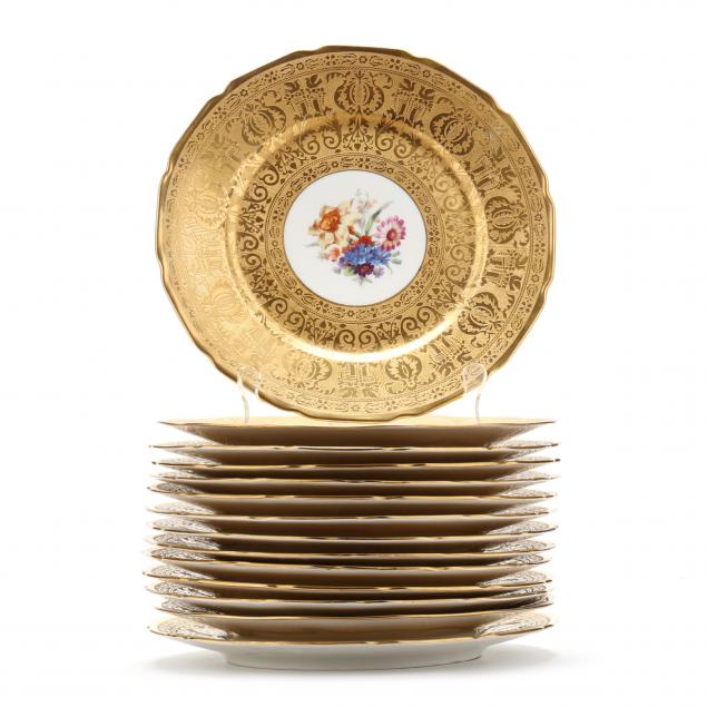 SET OF (14) LIMOGES GOLD
