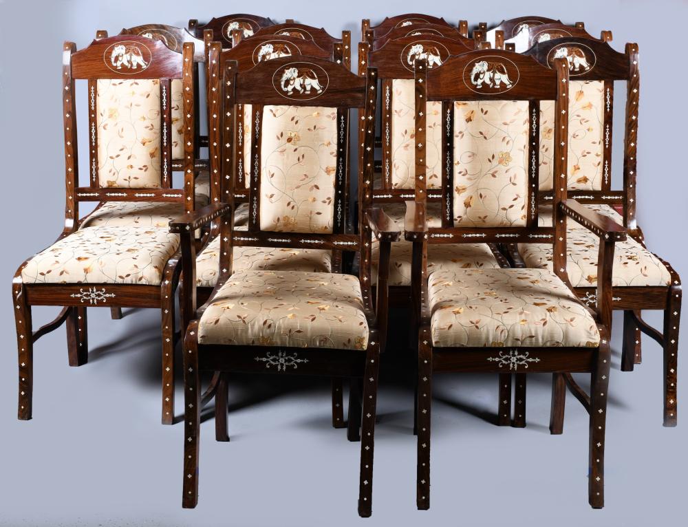 SET OF 14 MARQUETRY INLAID EXOTIC