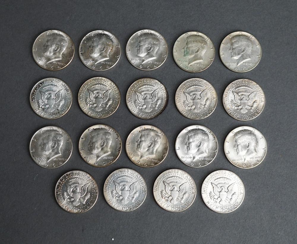 SET OF 15 1964 KENNEDY SILVER