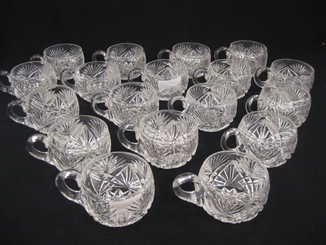 Set of 18 Cut Glass Punch Cups