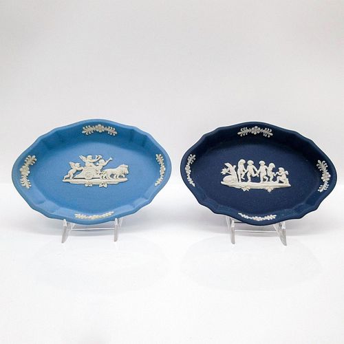 SET OF 2 WEDGWOOD BLUE JASPERWARE