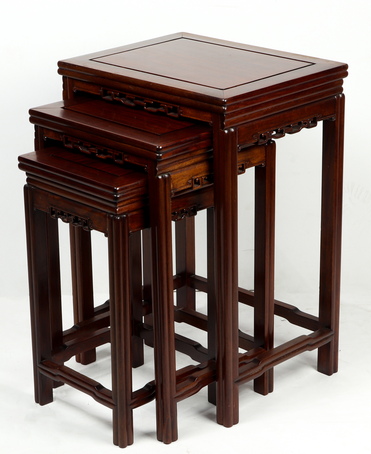 (SET OF 3) CHINESE HARDWOOD NESTING