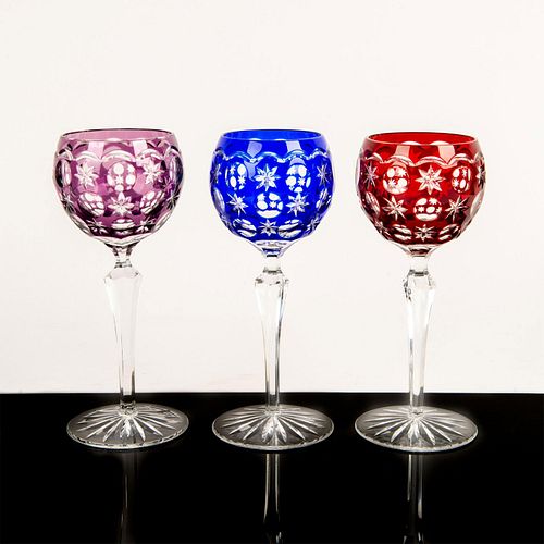 SET OF 3 GODINGER CRYSTAL COLORED