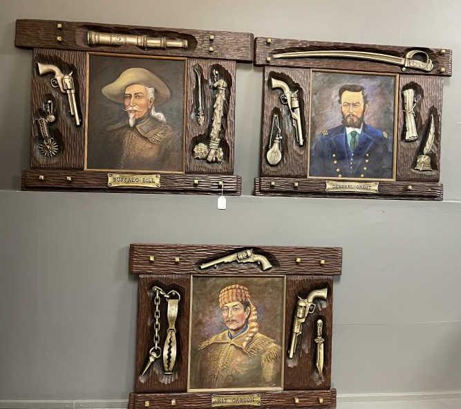 SET OF 3 PAINTINGS, 1 BUFFALO BILL,