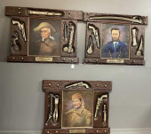SET OF 3 PAINTINGS, 1 BUFFALO