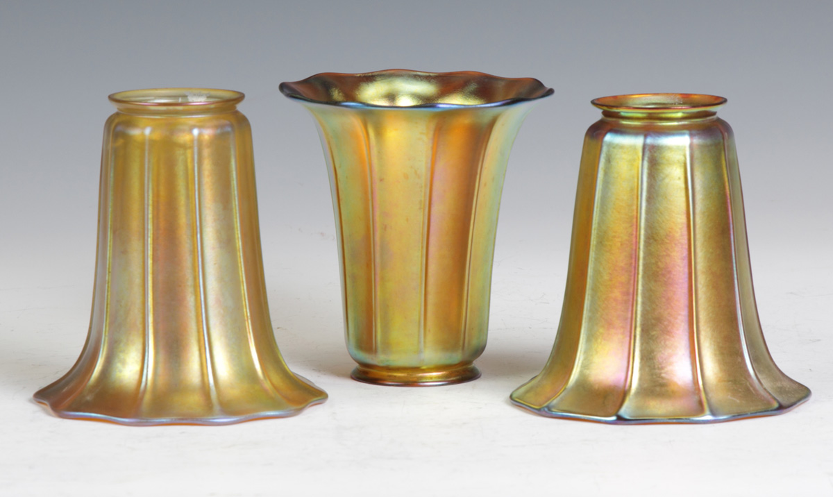 Set of 3 Sgn. Steuben Gold Aurene