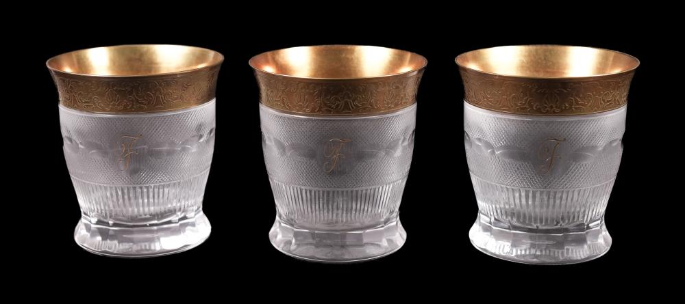 SET OF 3 VINTAGE MOSER SPLENDID