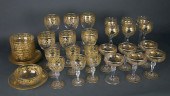 SET OF 36 CUT CRYSTAL AND GILT