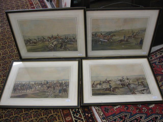 Set of 4-1848 Fox Hunt Engravings