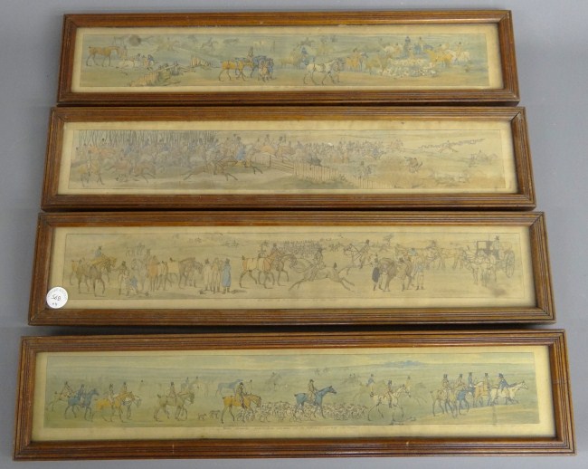 Set of 4 19th c. Hunt prints.
