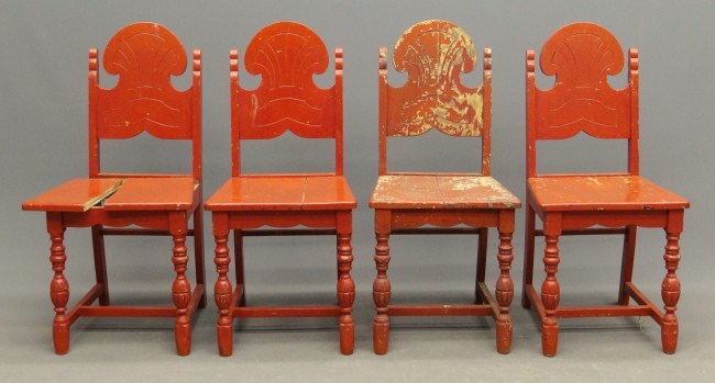 Set of (4) Art Deco chairs. As