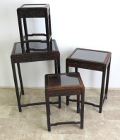 SET OF 4 ASIAN CARVED NESTING