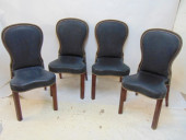 SET OF 4 BLACK LEATHER SIDE CH